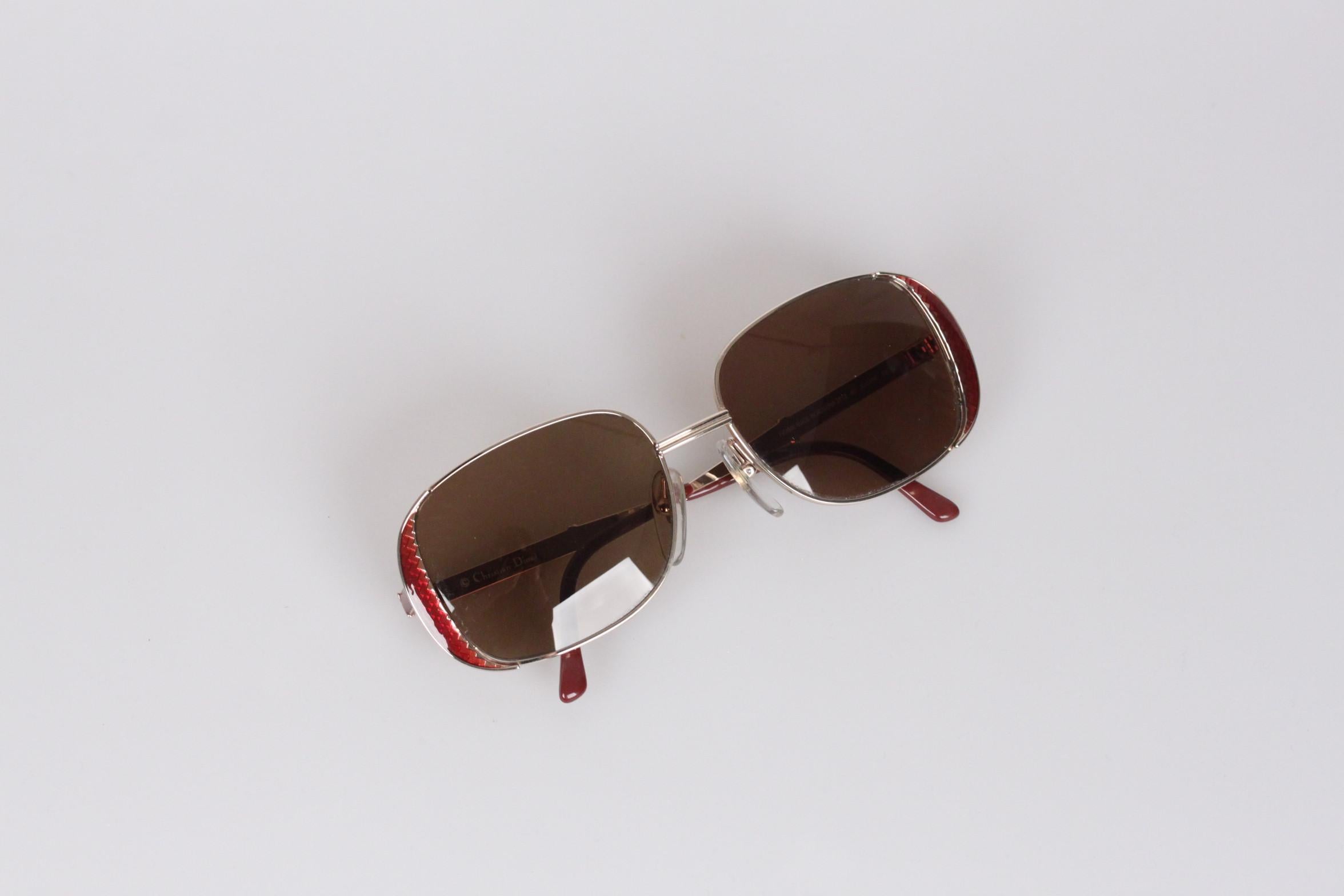 Christian Dior Vintage Gold Brown Sunglasses 2713 53mm New Old Stock 4