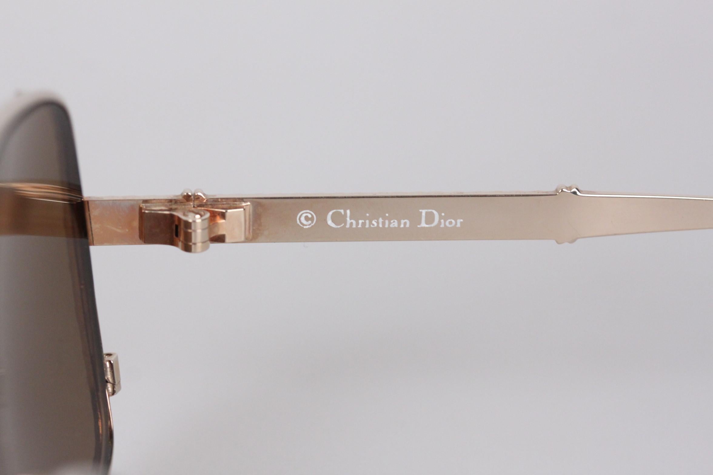 Christian Dior Vintage Gold Brown Sunglasses 2713 53mm New Old Stock 3
