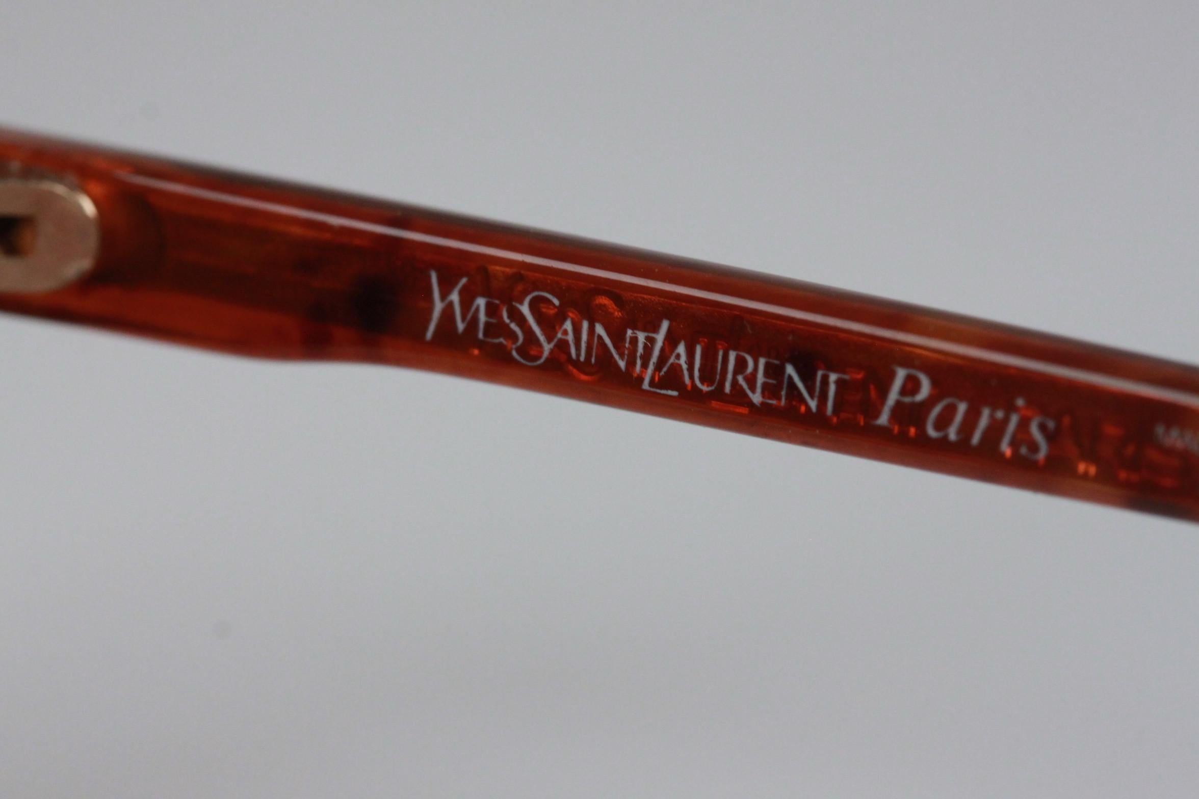 Women's Yves Saint Laurent Vintage Brown Sunglasses Icare 59mm New Old Stock