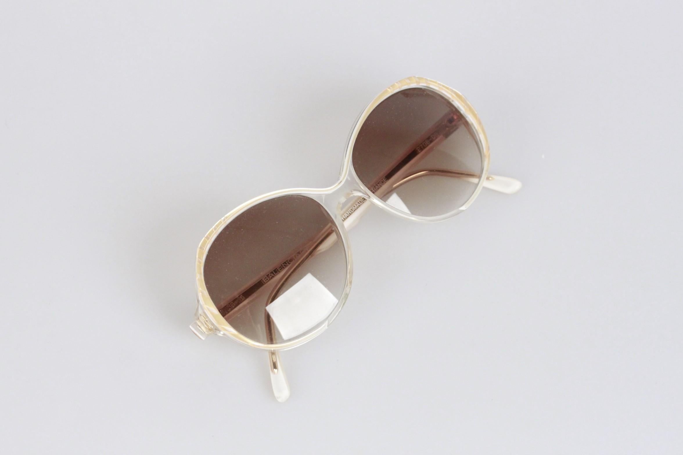 Balenciaga Paris Vintage Ivory Sunglasses 2708 DB 53mm New Old Stock 3