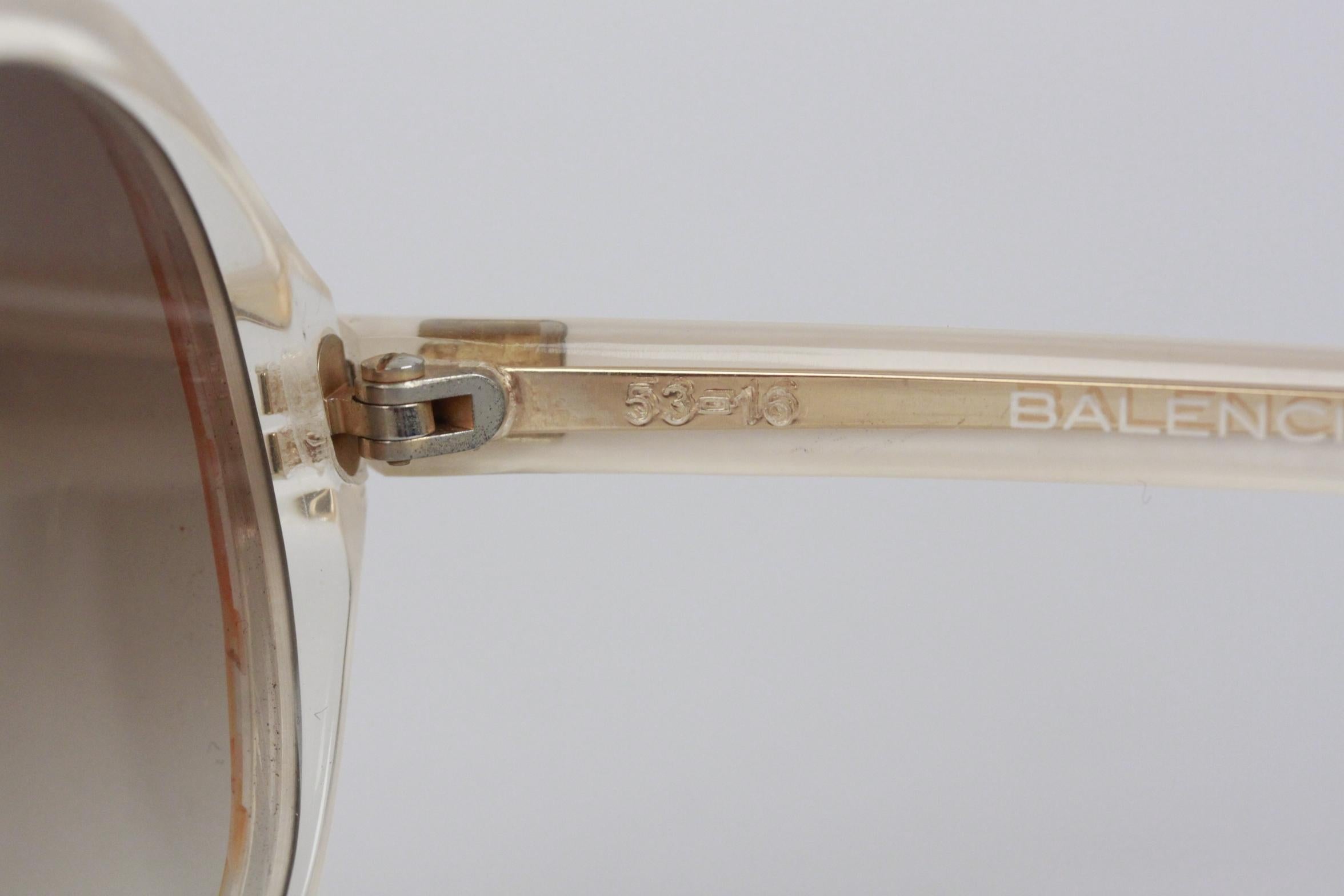 Balenciaga Paris Vintage Ivory Sunglasses 2708 DB 53mm New Old Stock 1