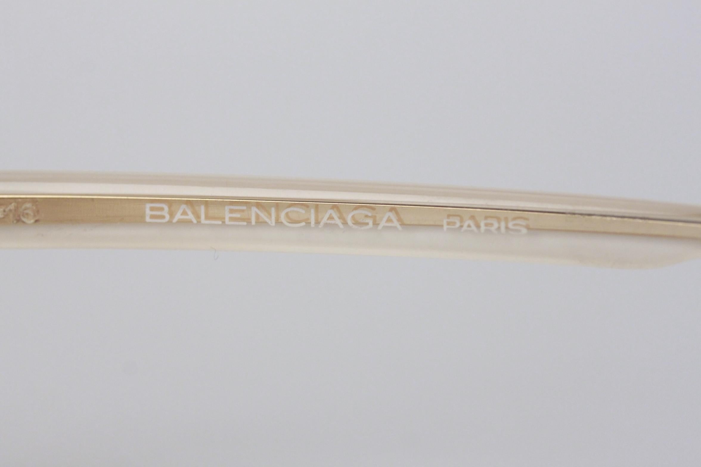 Women's Balenciaga Paris Vintage Ivory Sunglasses 2708 DB 53mm New Old Stock