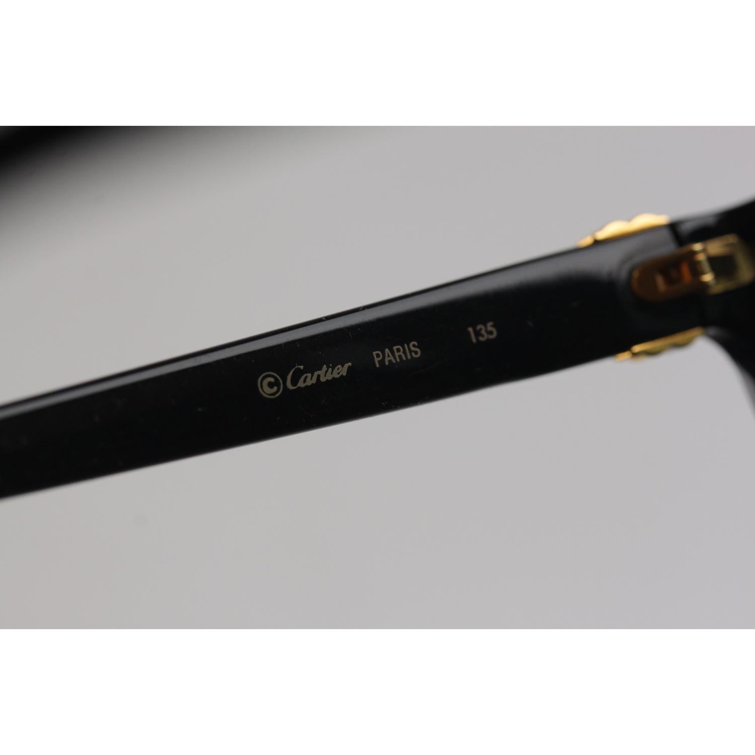 Cartier Paris Black Unisex Sunglasses Noir T8200184 New Old Stock 4