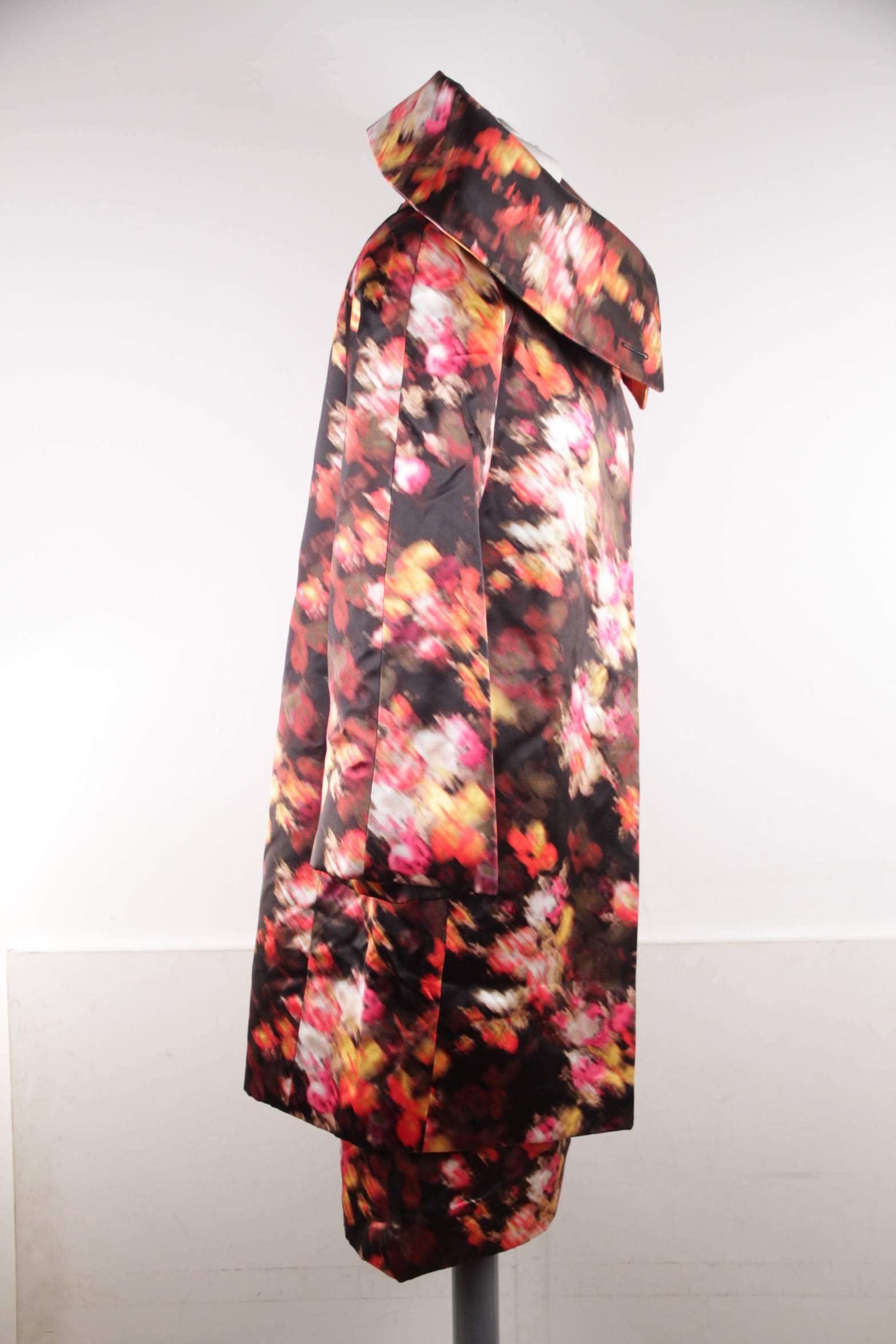 Women's Versace Multicolor Silk Dress & Coat Set Suit Size 40 42 IT