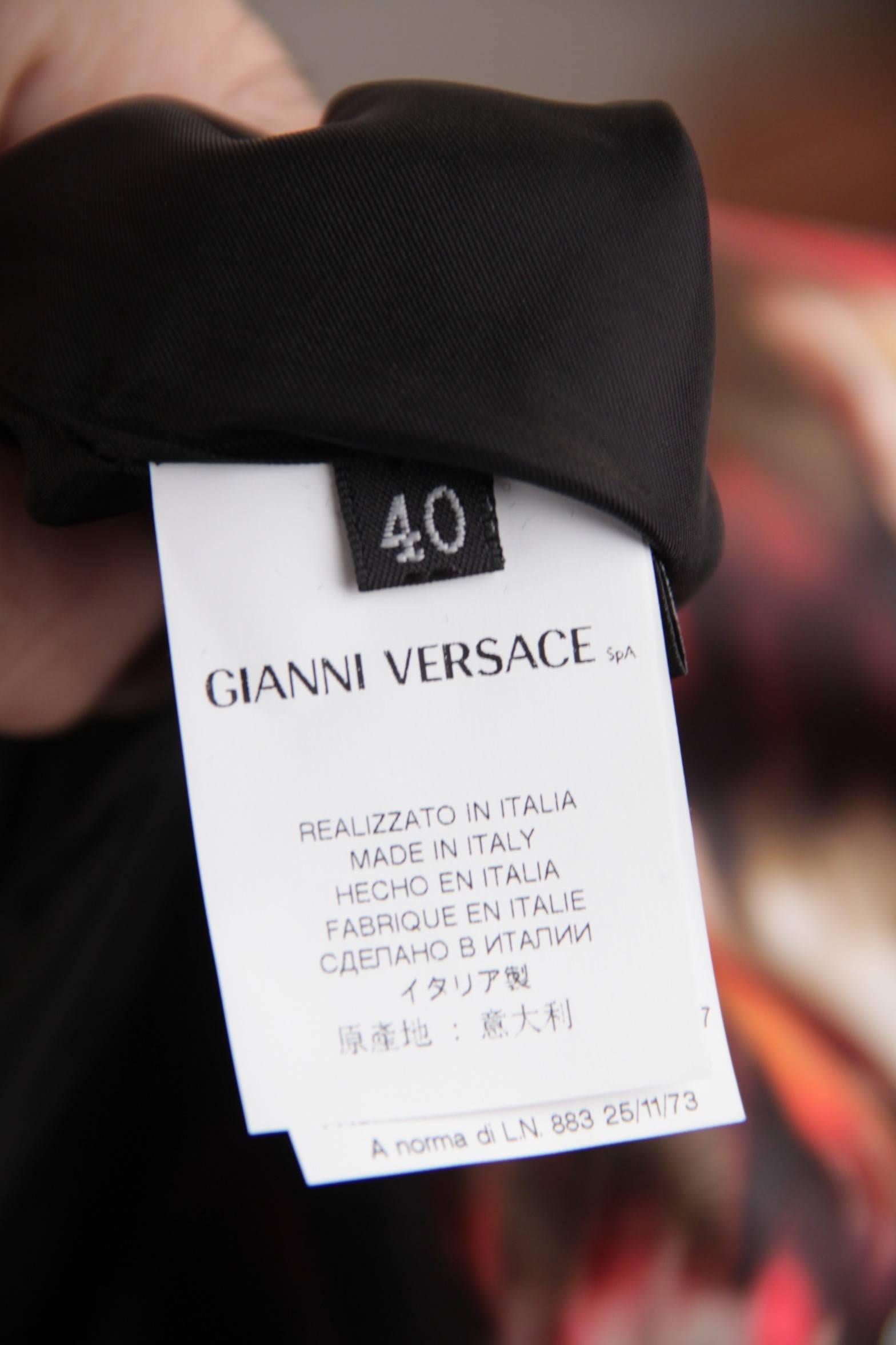Versace Multicolor Silk Dress & Coat Set Suit Size 40 42 IT 4