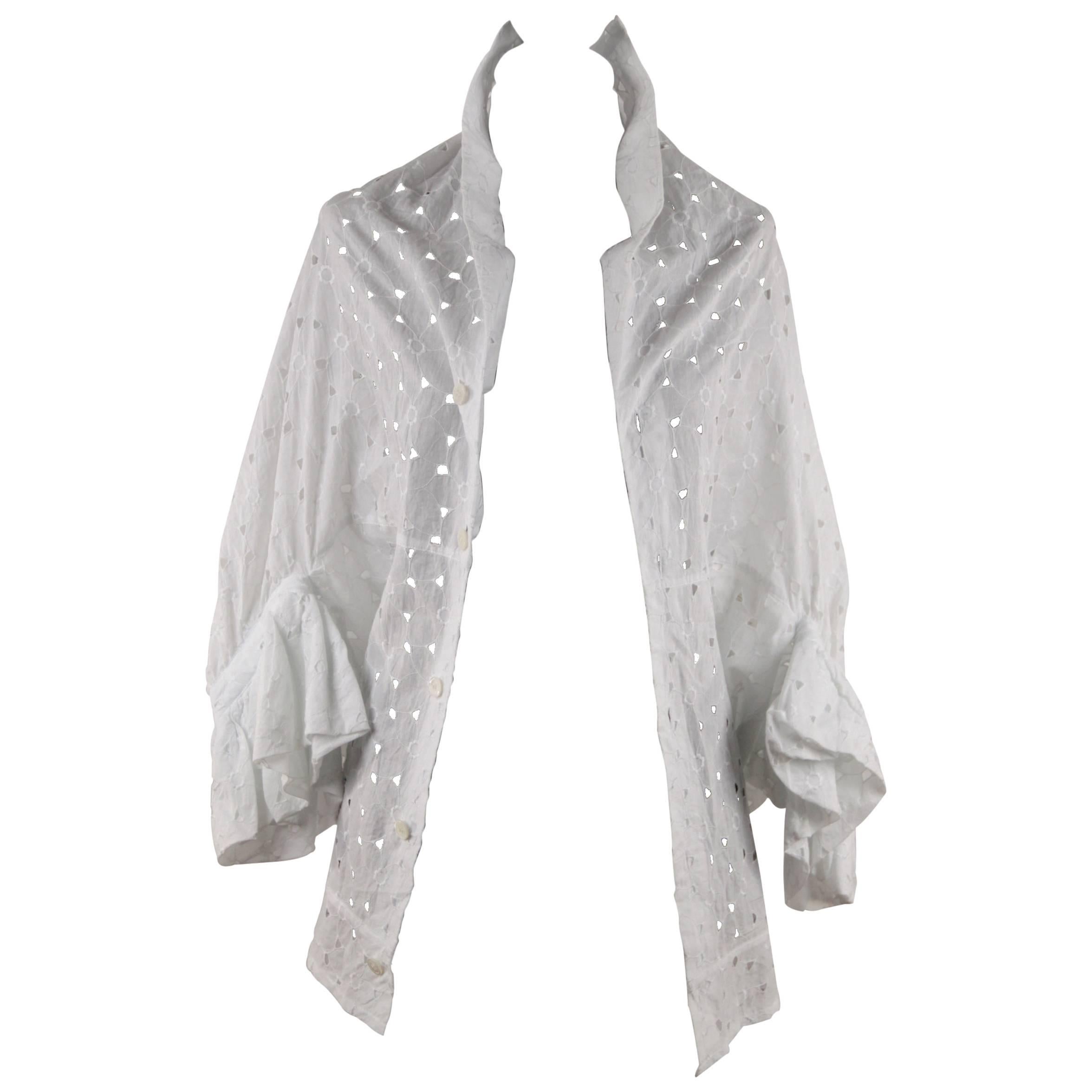 Junya Watanabe For Comme Des Garcons White Broiderie Anglaise SHIRT Blouse  2