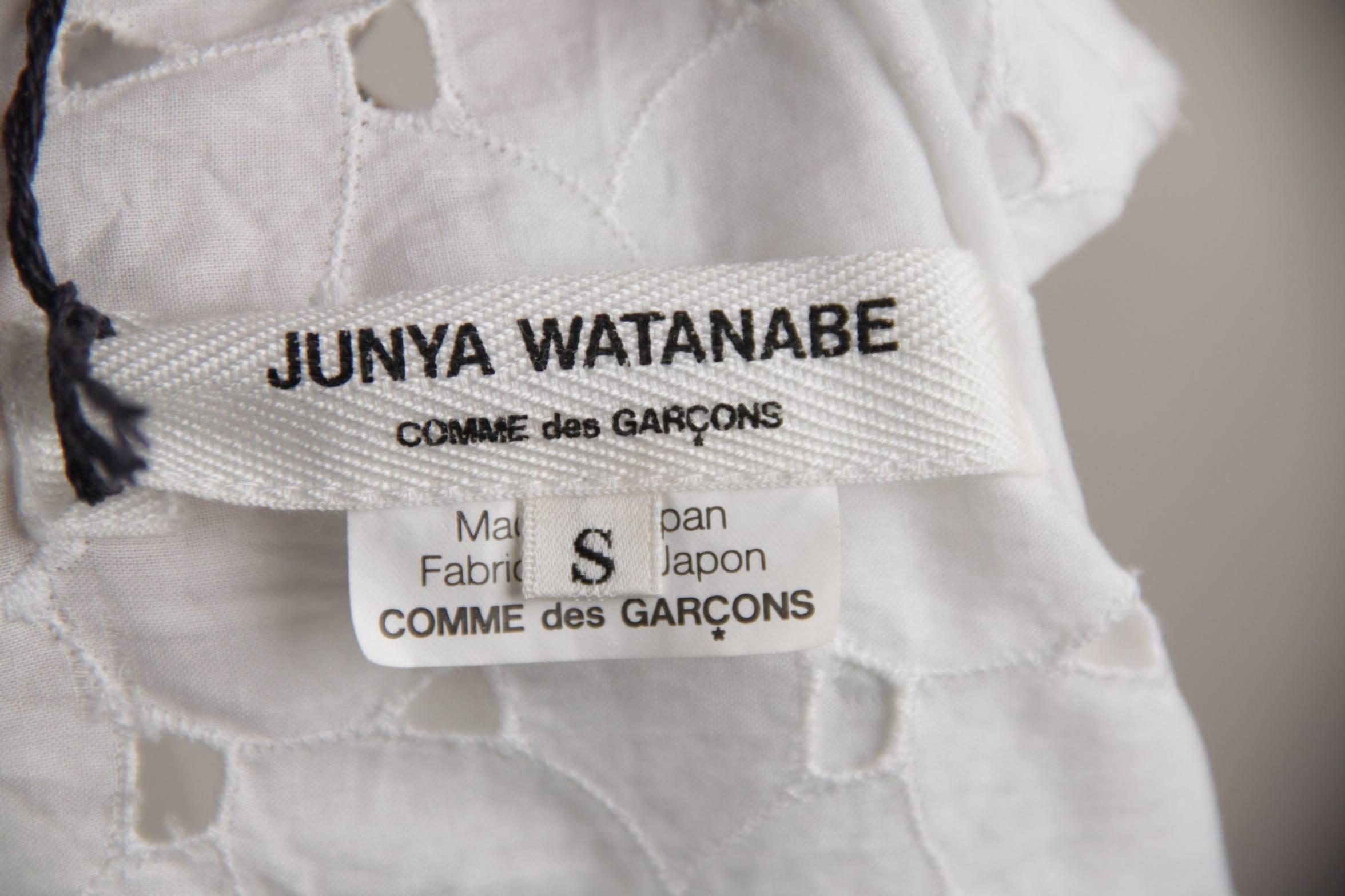 Junya Watanabe For Comme Des Garcons White Broiderie Anglaise SHIRT Blouse  1