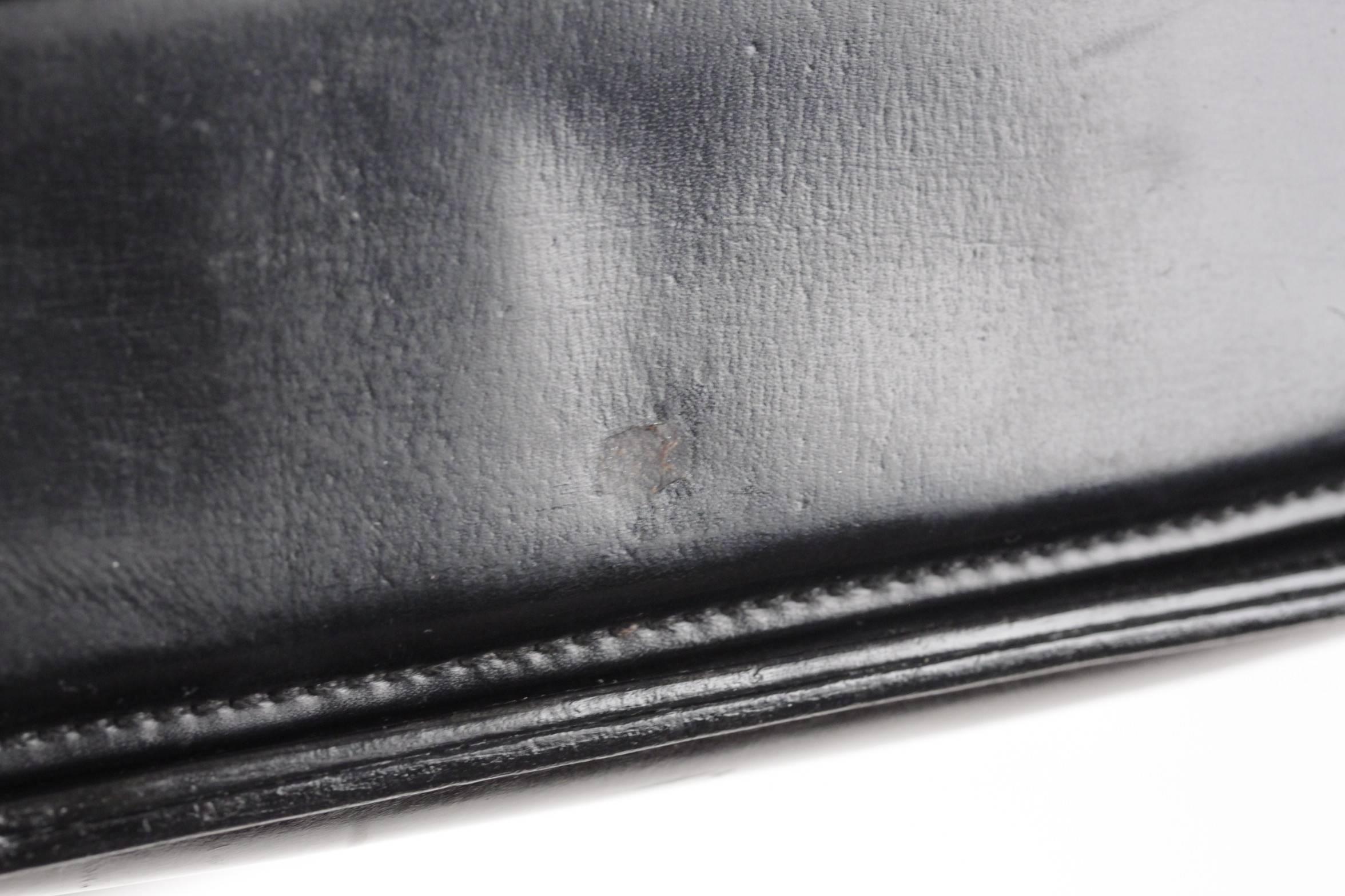 GUCCI Italian VINTAGE Black Leather BAMBOO BAG Handbag PURSE Rare 2