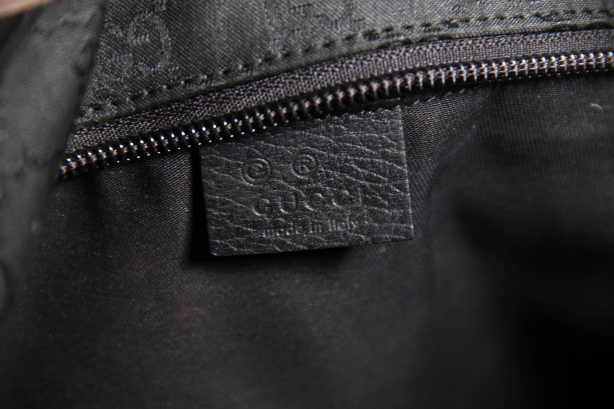GUCCI Italian Black GG MONOGRAM Canvas TOTE Handbag SHOPPING BAG 1