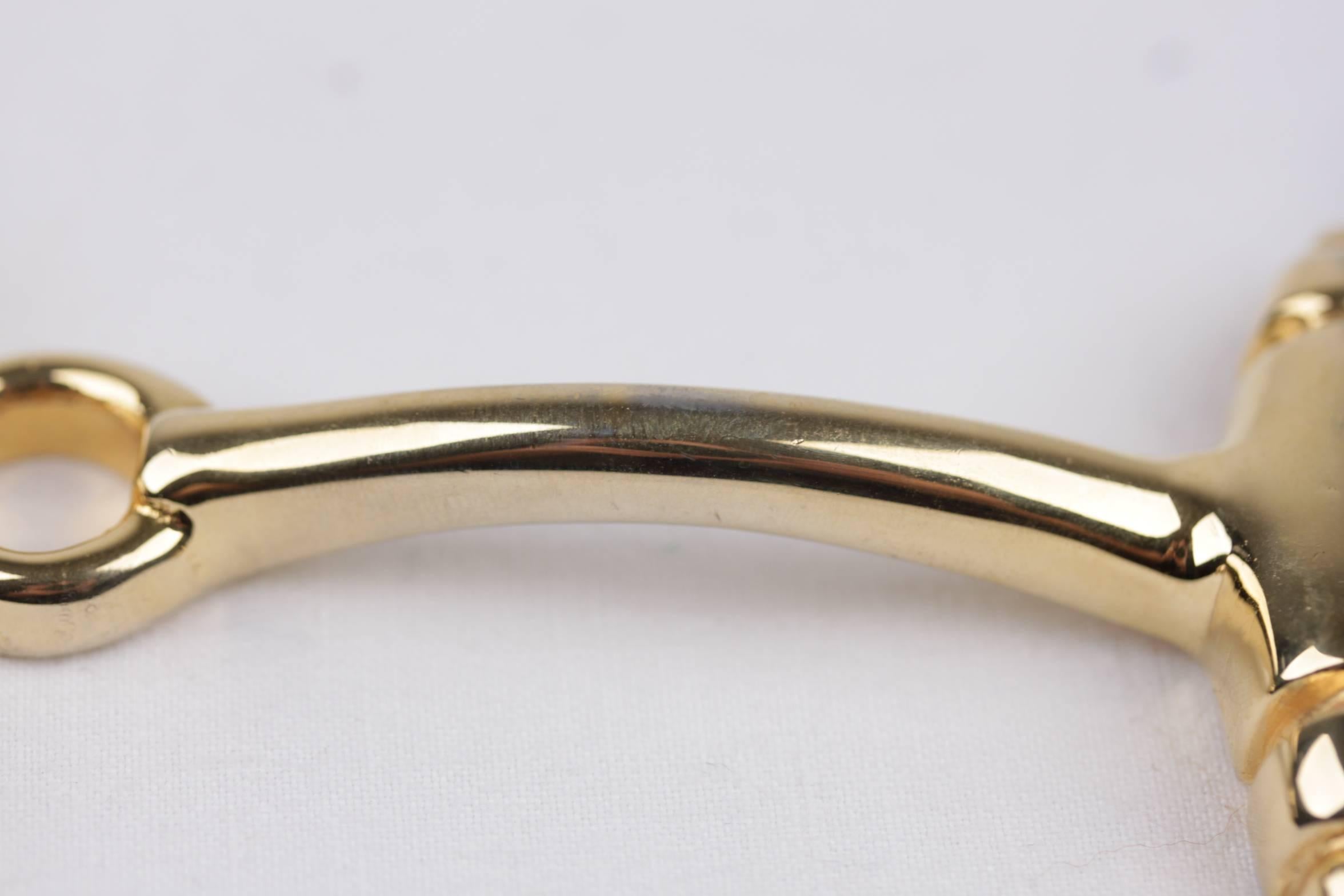 GUCCI Italian VINTAGE Gold Metal MAGNIFYING GLASS Horsebit HOME DECOR 1