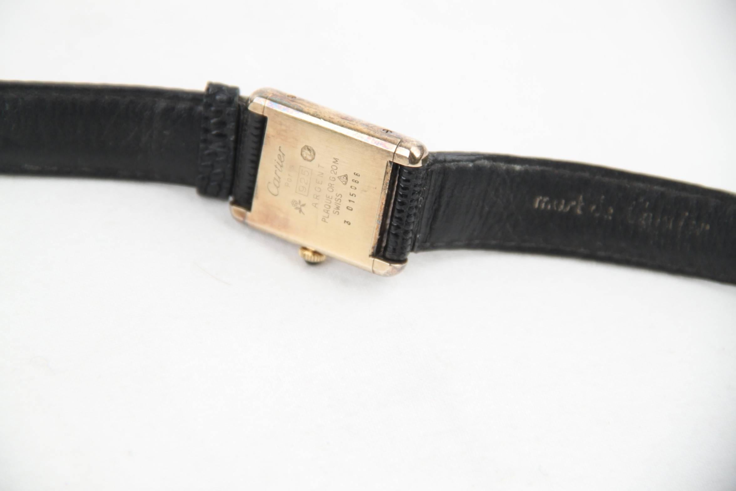 Cartier Gold Plated Silver Must de Cartier Wristwatch In Fair Condition In Rome, Rome
