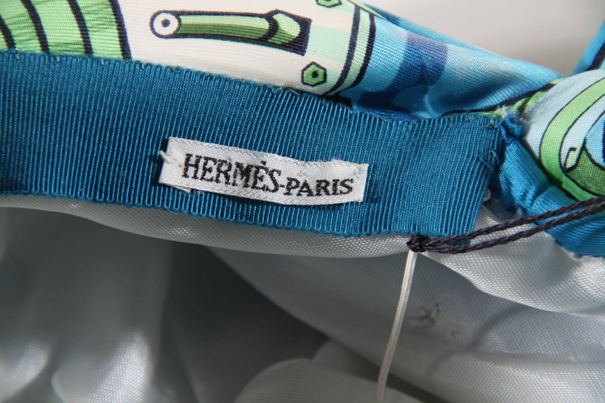 HERMES PARIS VINTAGE 100% Silk TURBAN HAT Alternateur by PIERRE PERON w/ BOX In Excellent Condition In Rome, Rome