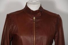 GUCCI TOM FORD Brown LEATHER Biker JACKET Zip Front Sz 40