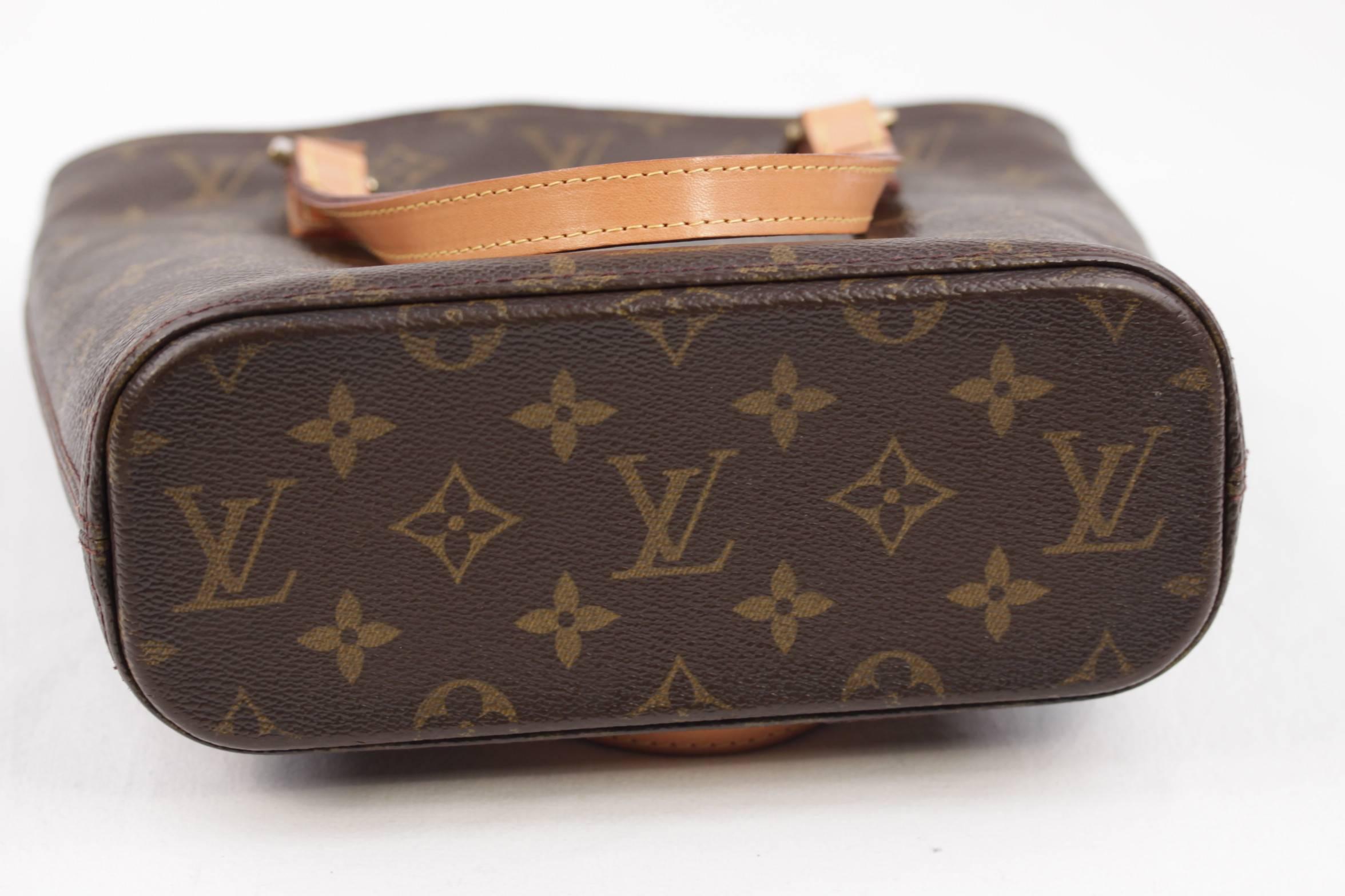 Women's LOUIS VUITTON Brown MONOGRAM Canvas VAVIN PM Tote HANDBAG Small Bucket PURSE
