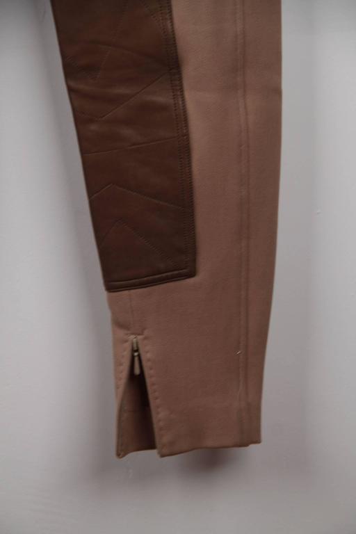 HERMES PARIS Vintage Tan Wool EQUESTRIAN RIDING PANTS High Waist Sz 36