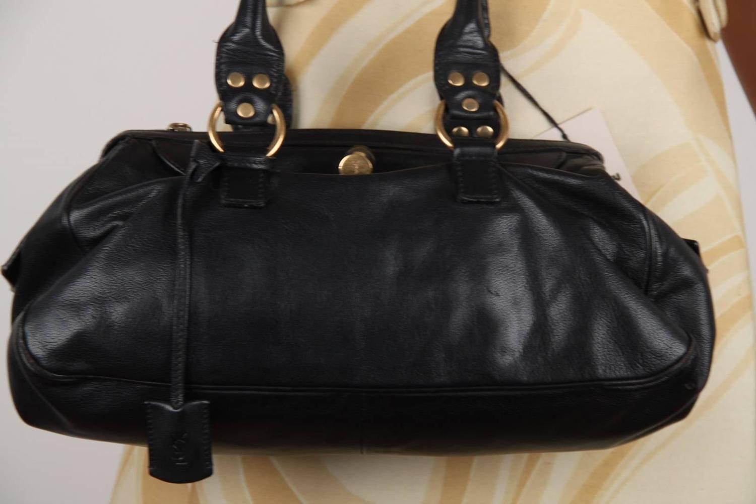 ysl wallet price - YVES SAINT LAURENT Black Leather MUSE Soft Doctor Bag TOTE Bowler ...