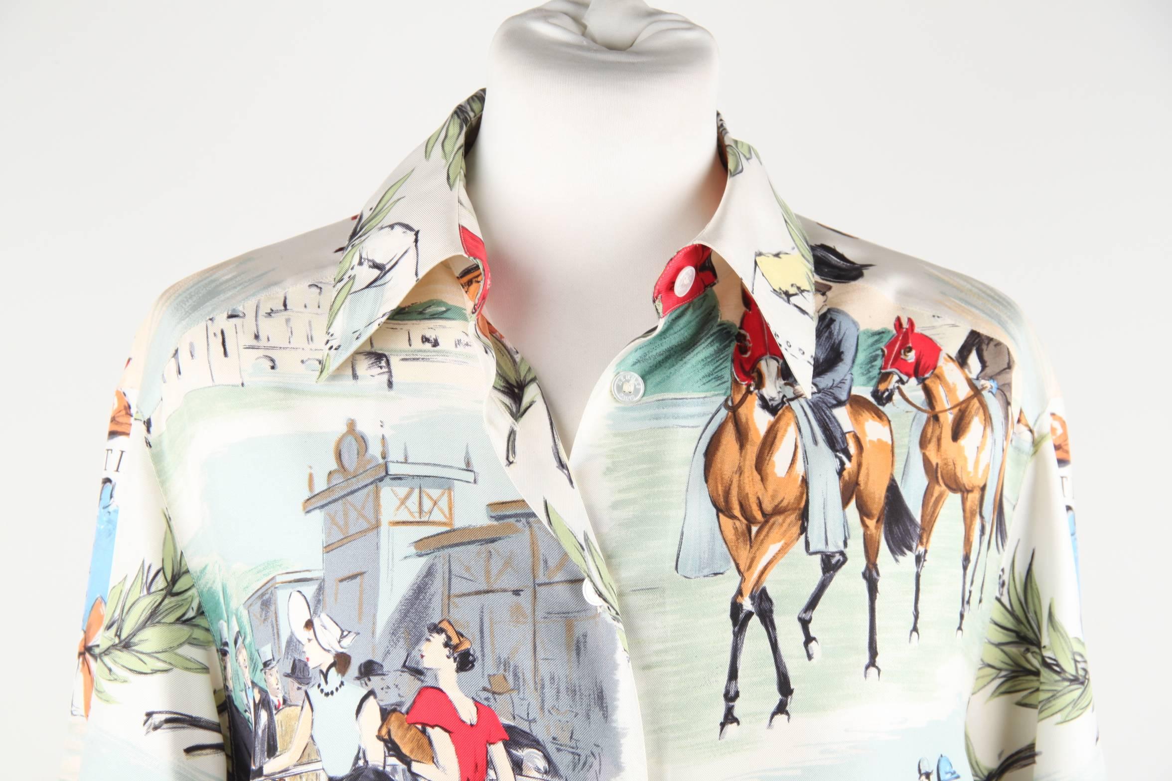 - 'COURSES A CHANTILLY' design by Maurice Taquoy - First issued as a scarf in the early 1950s 