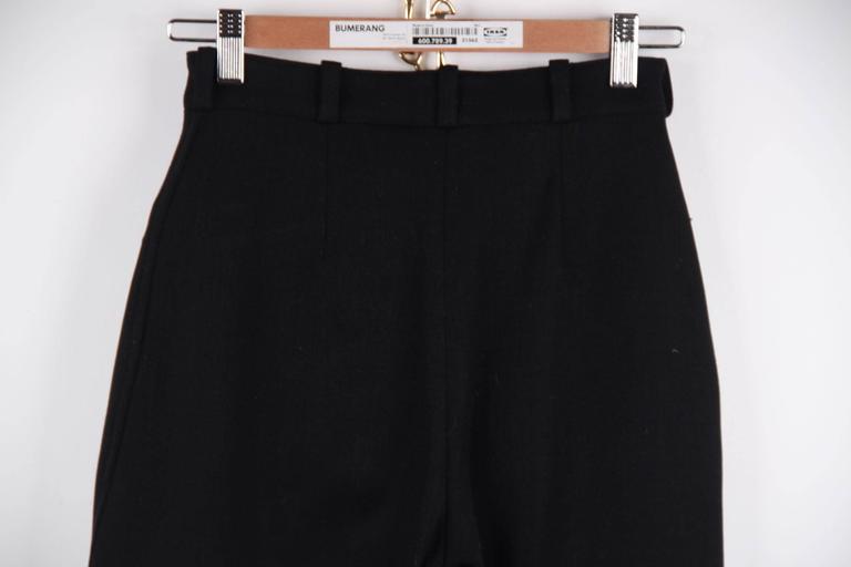 HERMES PARIS Vintage Black Wool EQUESTRIAN RIDING PANTS High Waist Sz