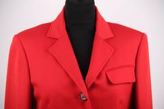 HERMES PARIS Vintage Red Wool BLAZER Long Line Jacket SIZE 38 FR