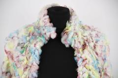 FENDI Italian Multicolored Woven Lapin RABBIT FUR Cropped JACKET
