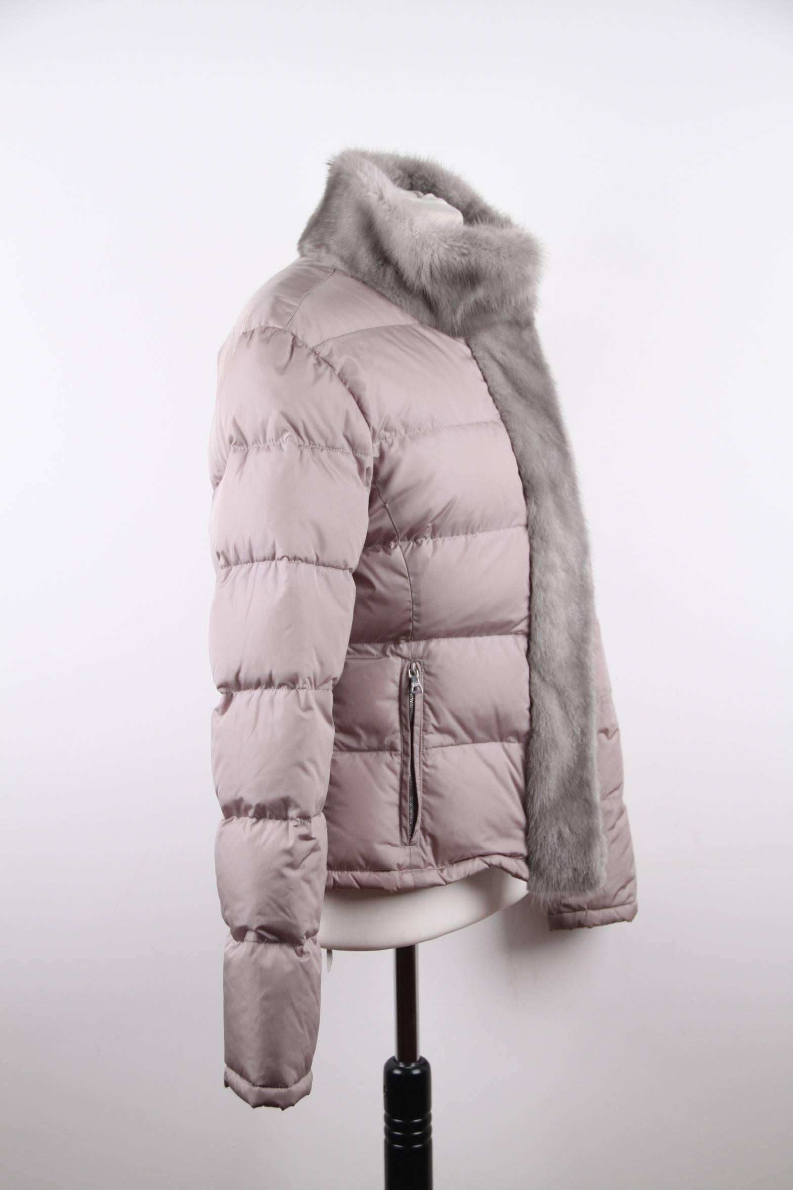 prada grey puffer jacket