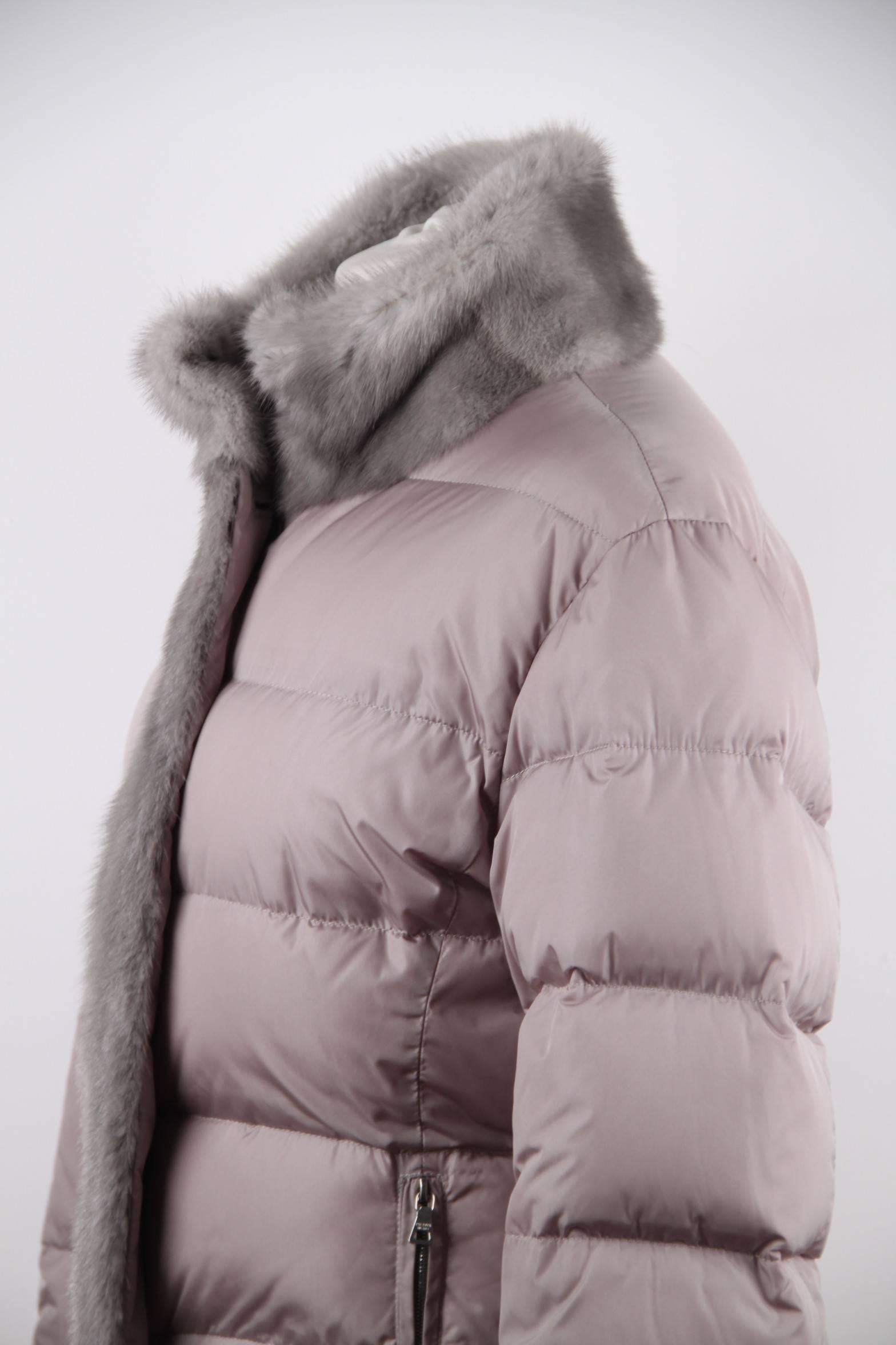 prada down coat with fur
