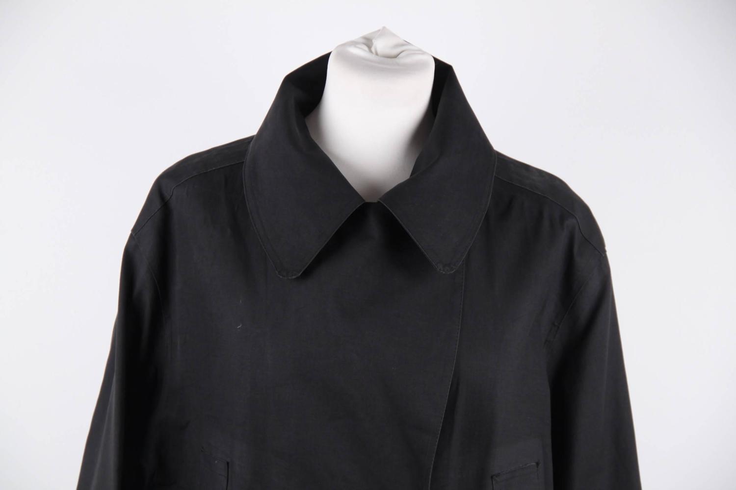 HERMES PARIS Vintage Black Cotton MACKINTOSH COAT Mac Mack RAINCOAT at ...