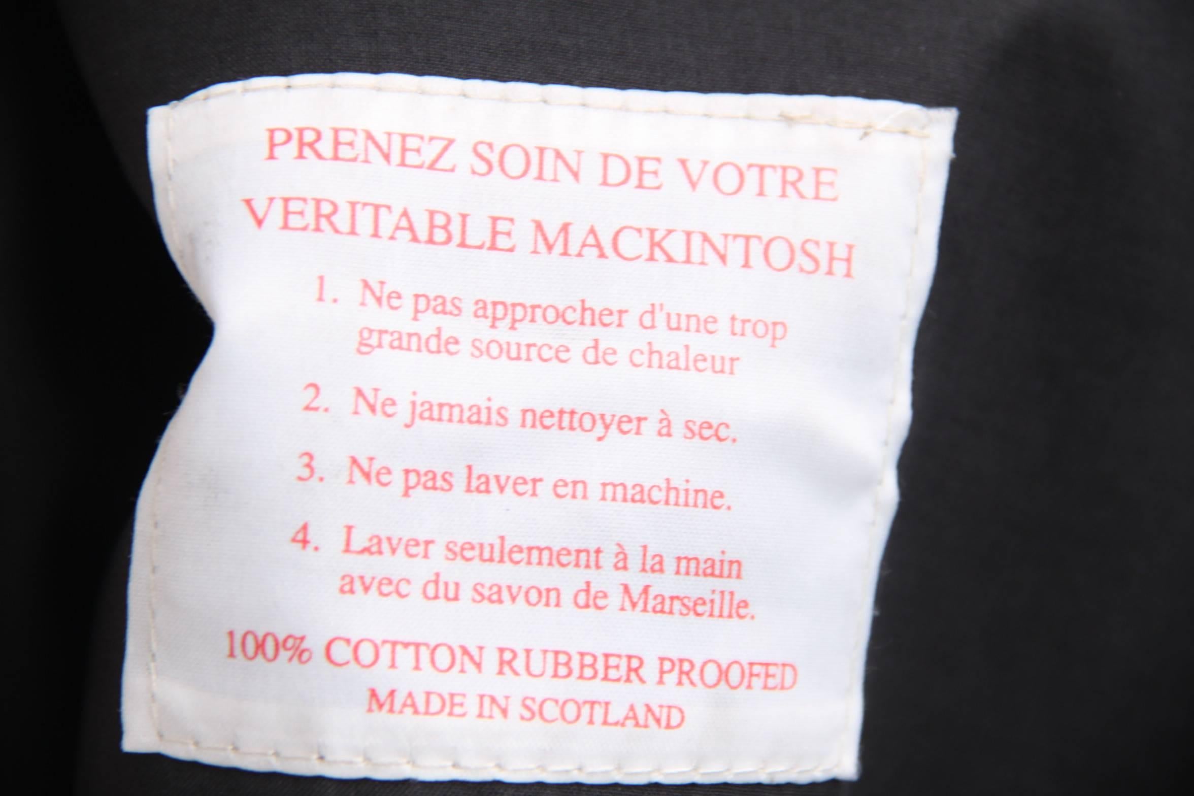 HERMES PARIS Vintage Black Cotton MACKINTOSH COAT Mac Mack RAINCOAT 3