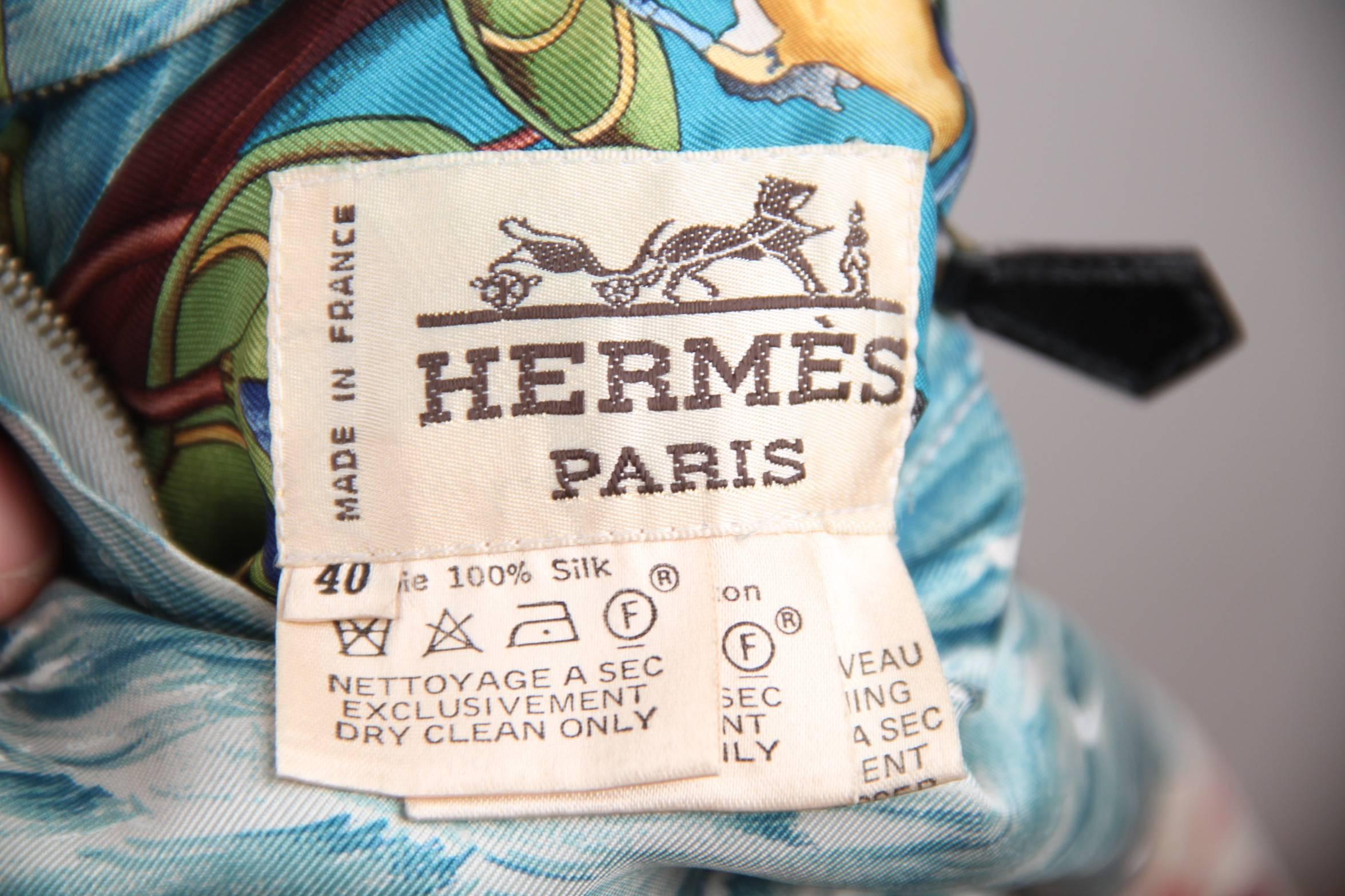 HERMES PARIS Vintage Silk REVERSIBLE JACKET Columbus & Kachinas Print RARE 2