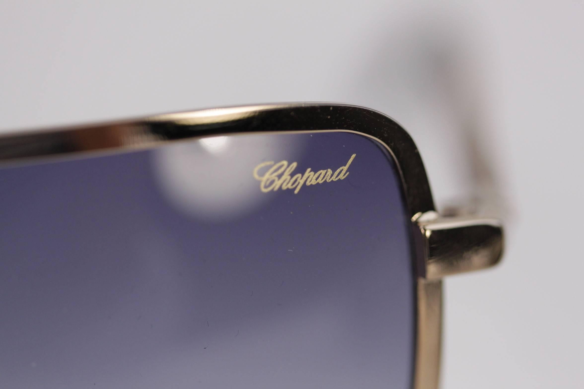 Black CHOPARD Made in Italy Silver Metal SUNGLASSES SCHA11S 0759O eyewear w/CASE