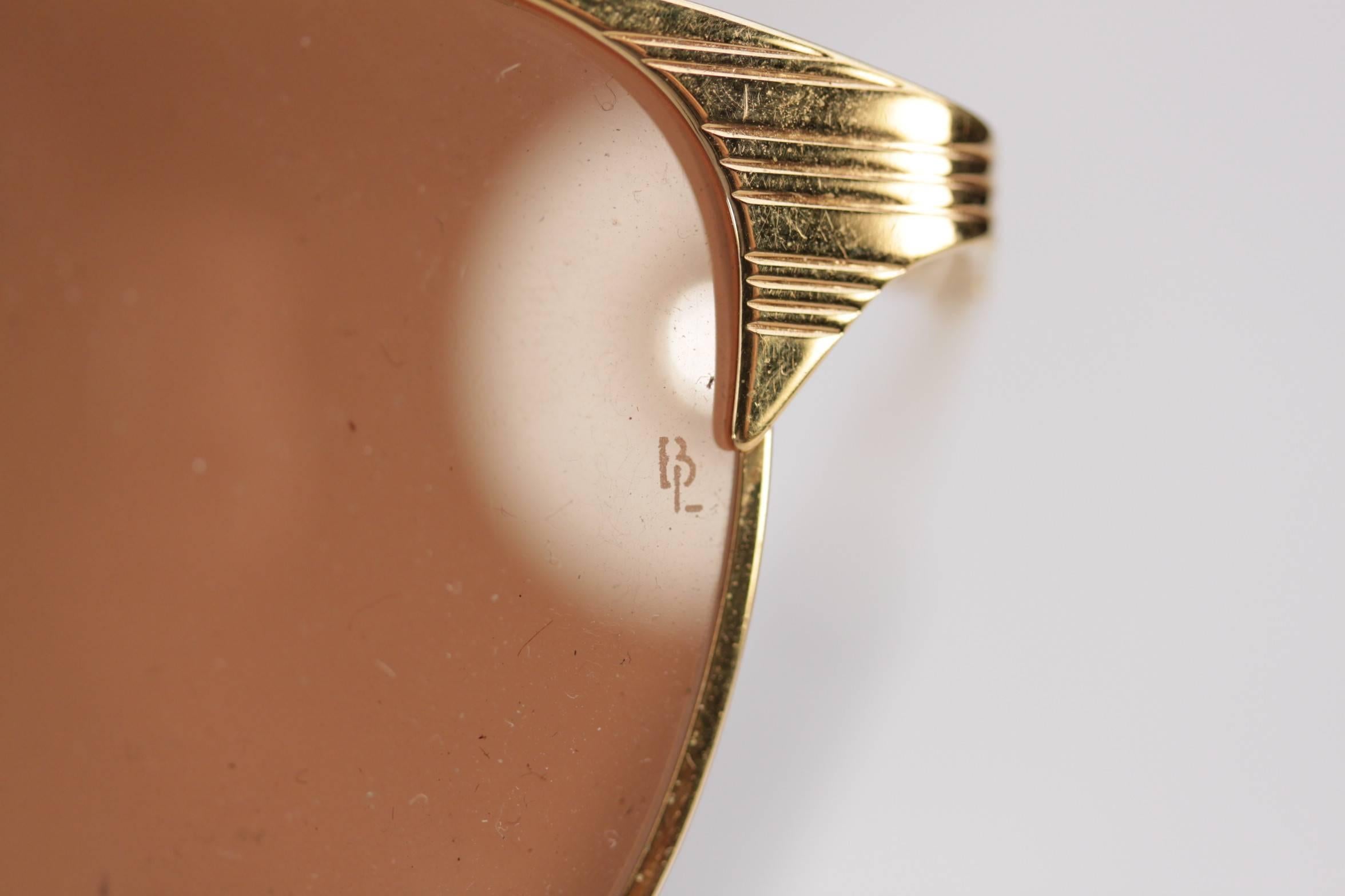 Women's RAY BAN B&L Vintage Sunglasses SIGNET gold EYEWEAR CHROMAX lens 24K GP w/CASE