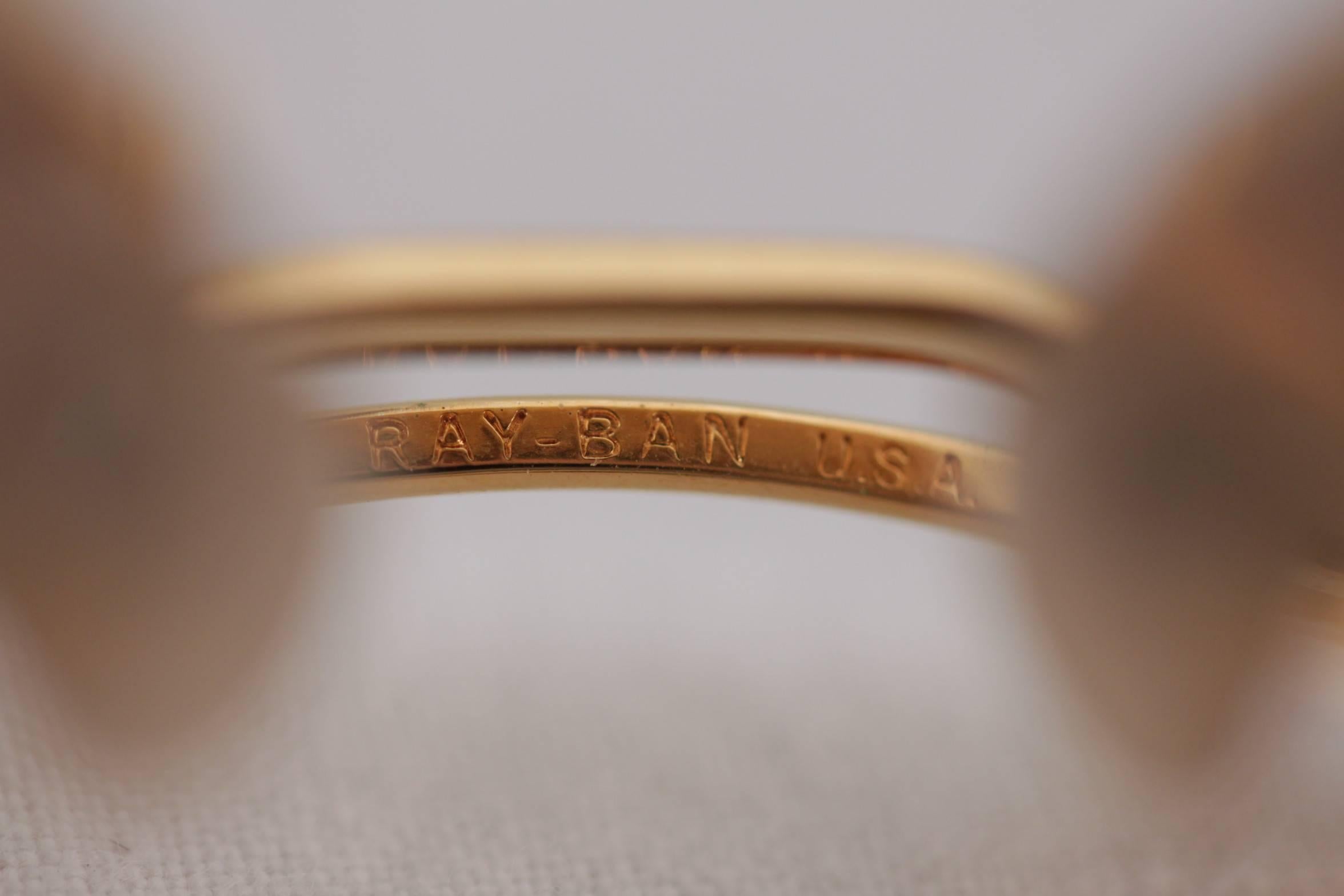 RAY BAN B&L Vintage Sunglasses SIGNET gold EYEWEAR CHROMAX lens 24K GP w/CASE 1
