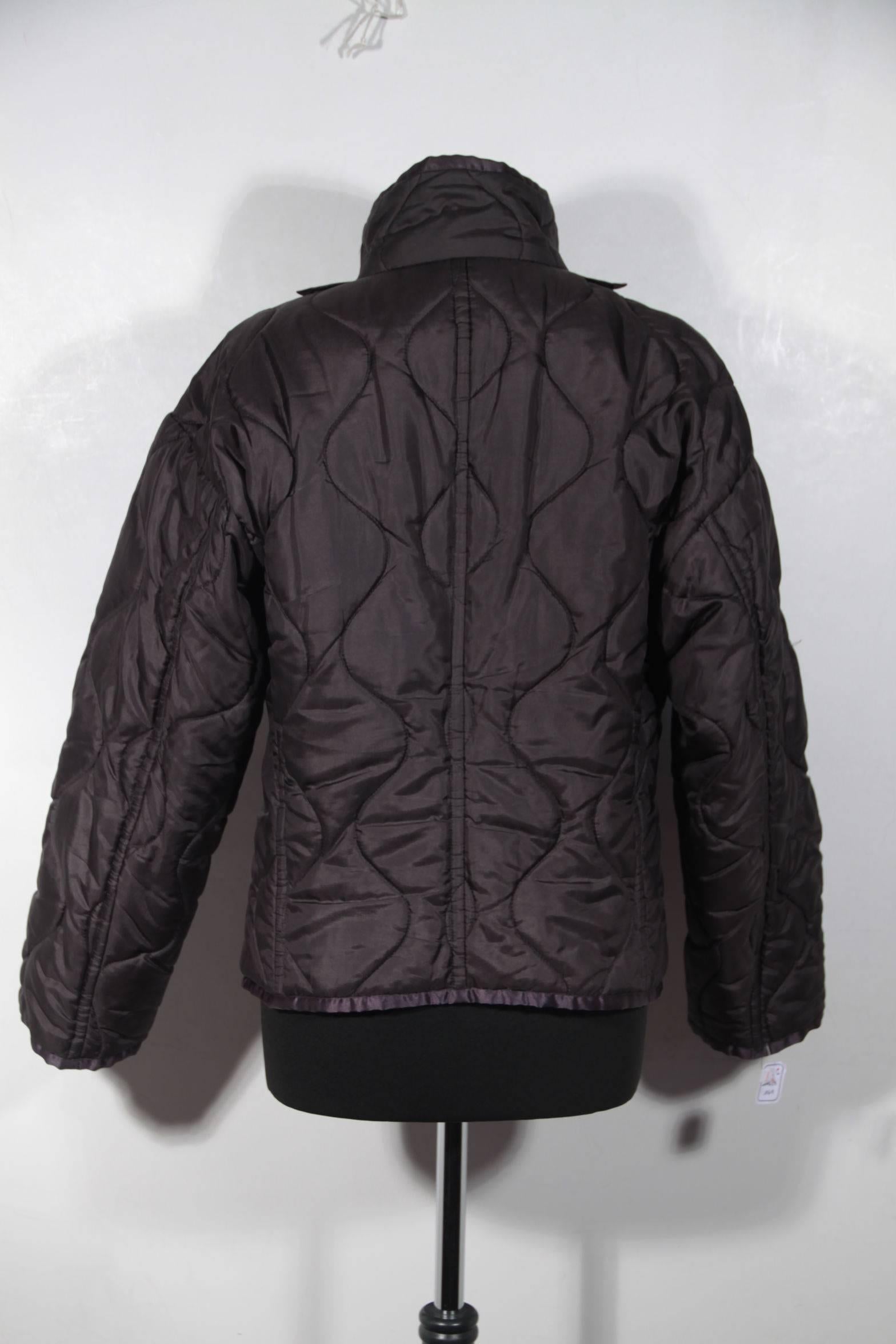 Women's ISSEY MIYAKE Black QUILTED Poly Fabric PADDED JACKET Puffer SIZE S