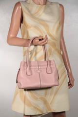 TOD'S Italian Pink Pebbled Leather Small NEW D BAG Handbag TOTE Shoulder Bag