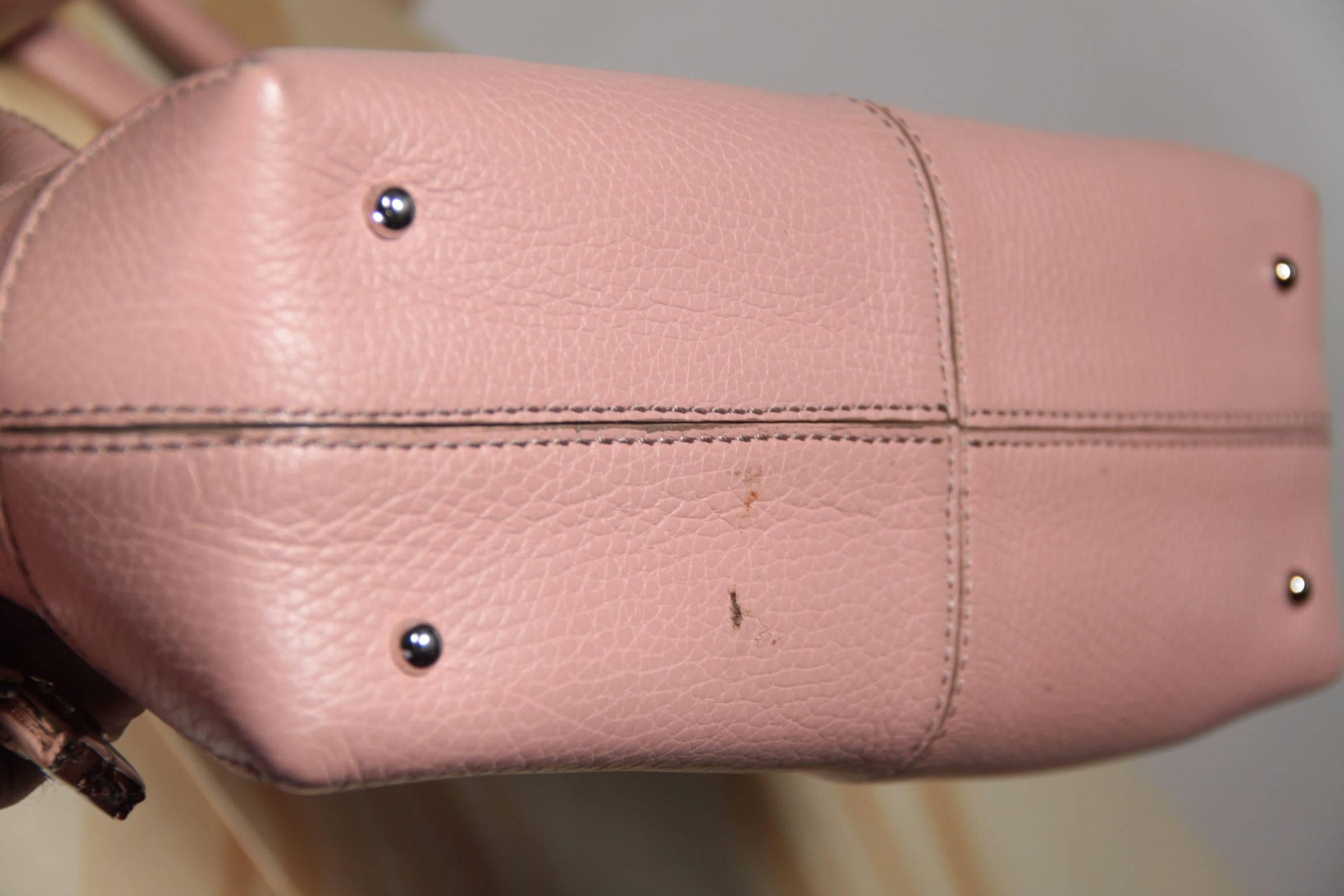 TOD'S Italian Pink Pebbled Leather Small NEW D BAG Handtasche TOTE Umhängetasche Damen