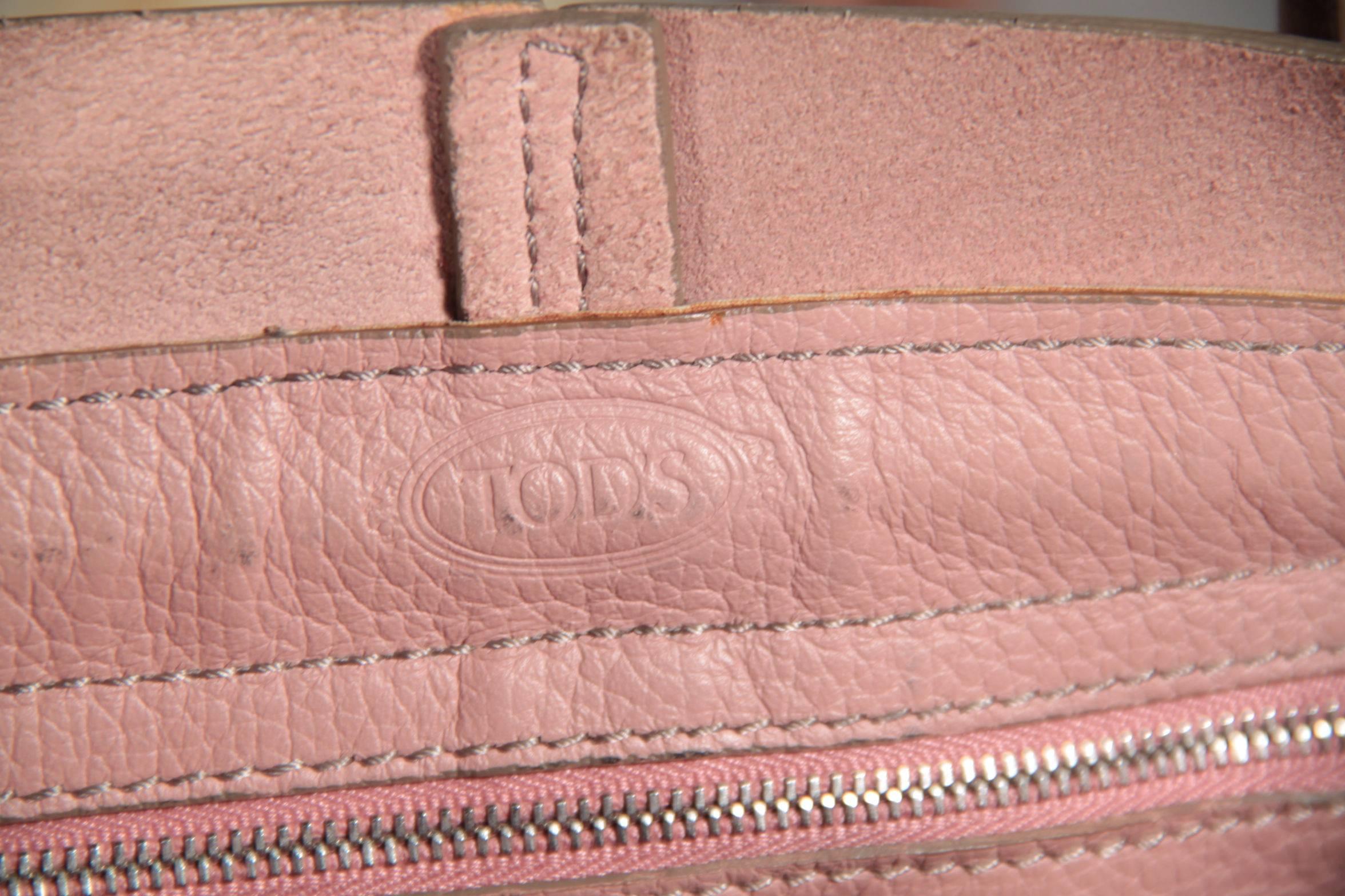 TOD'S Italian Pink Pebbled Leather Small NEW D BAG Handbag TOTE Shoulder Bag 2