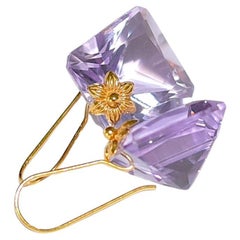 Natural Pink Amethyst in 18K Solid Yellow Gold