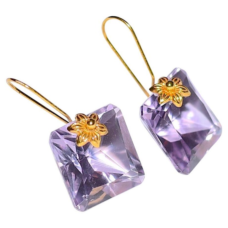 Natural Pink Amethyst in 18K Solid Yellow Gold at 1stDibs