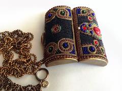 RARE Chanel ✿*ﾟVintage 80's  Jewelled Metal Purse Clutch Belt Necklace