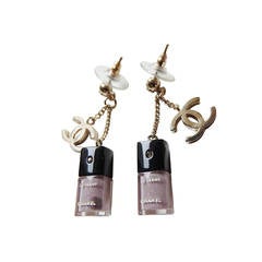 Chanel Nail Polish Resin Dangle Earrings