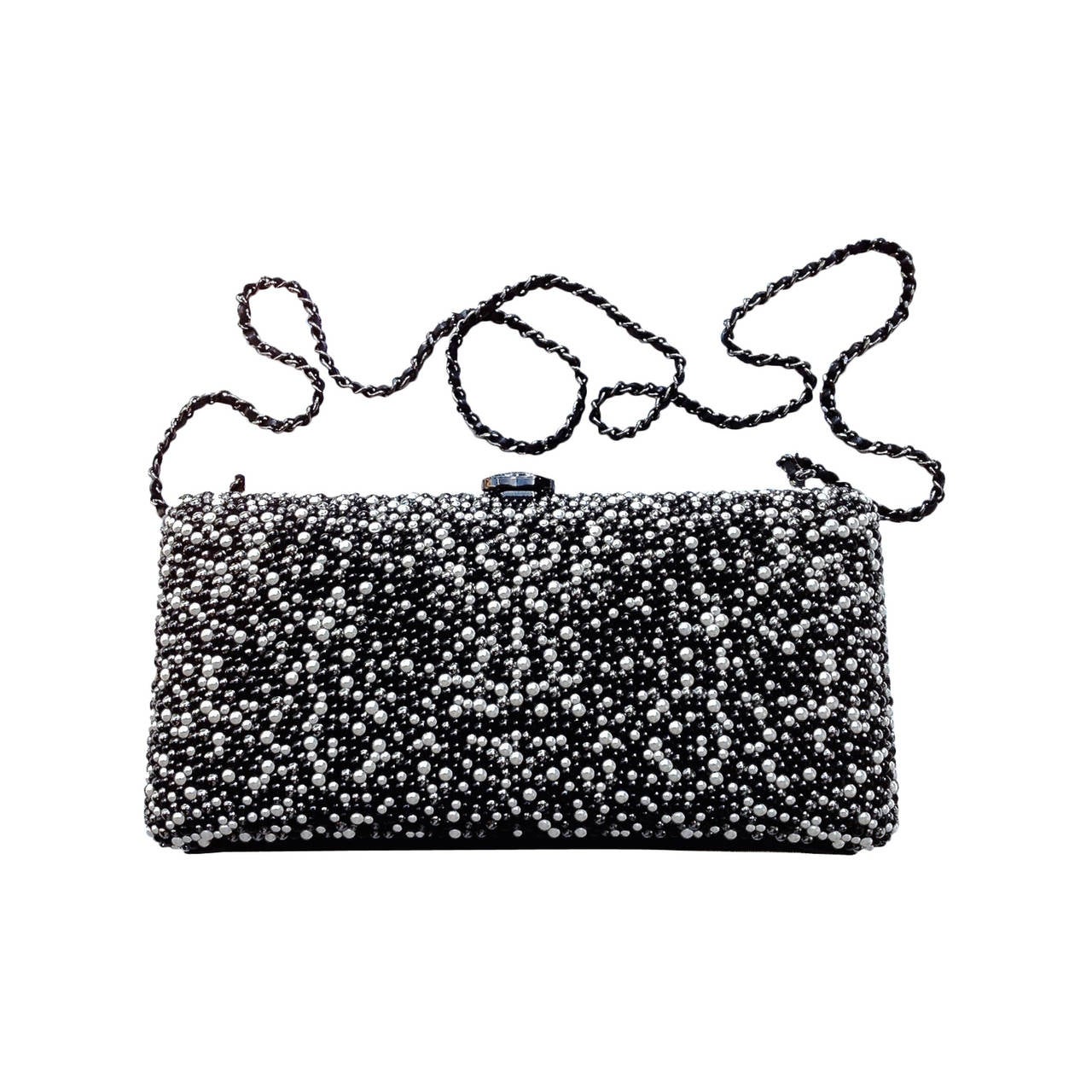 Chanel 2014 Bijoux Jewelled Minaudière Pearl Clutch Bag For Sale