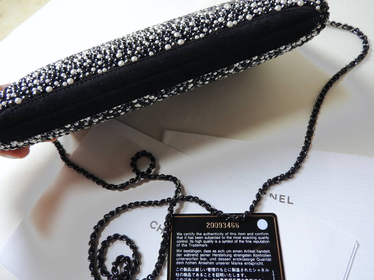 Chanel 2014 Bijoux Jewelled Minaudière Pearl Clutch Bag For Sale 3