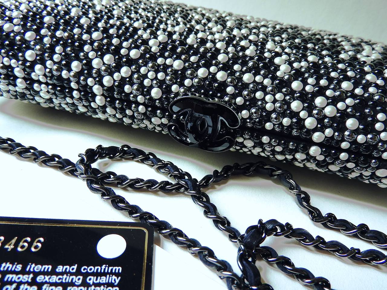 Chanel 2014 Bijoux Jewelled Minaudière Pearl Clutch Bag For Sale 4