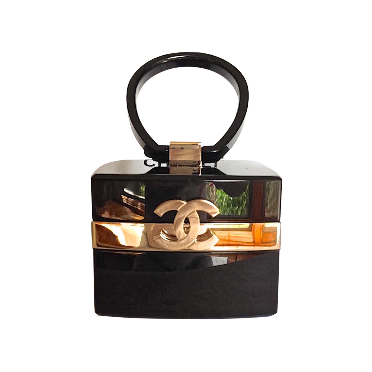 Chanel  Rare 04' Ruway Lucite Mini Clutch Box Bag For Sale