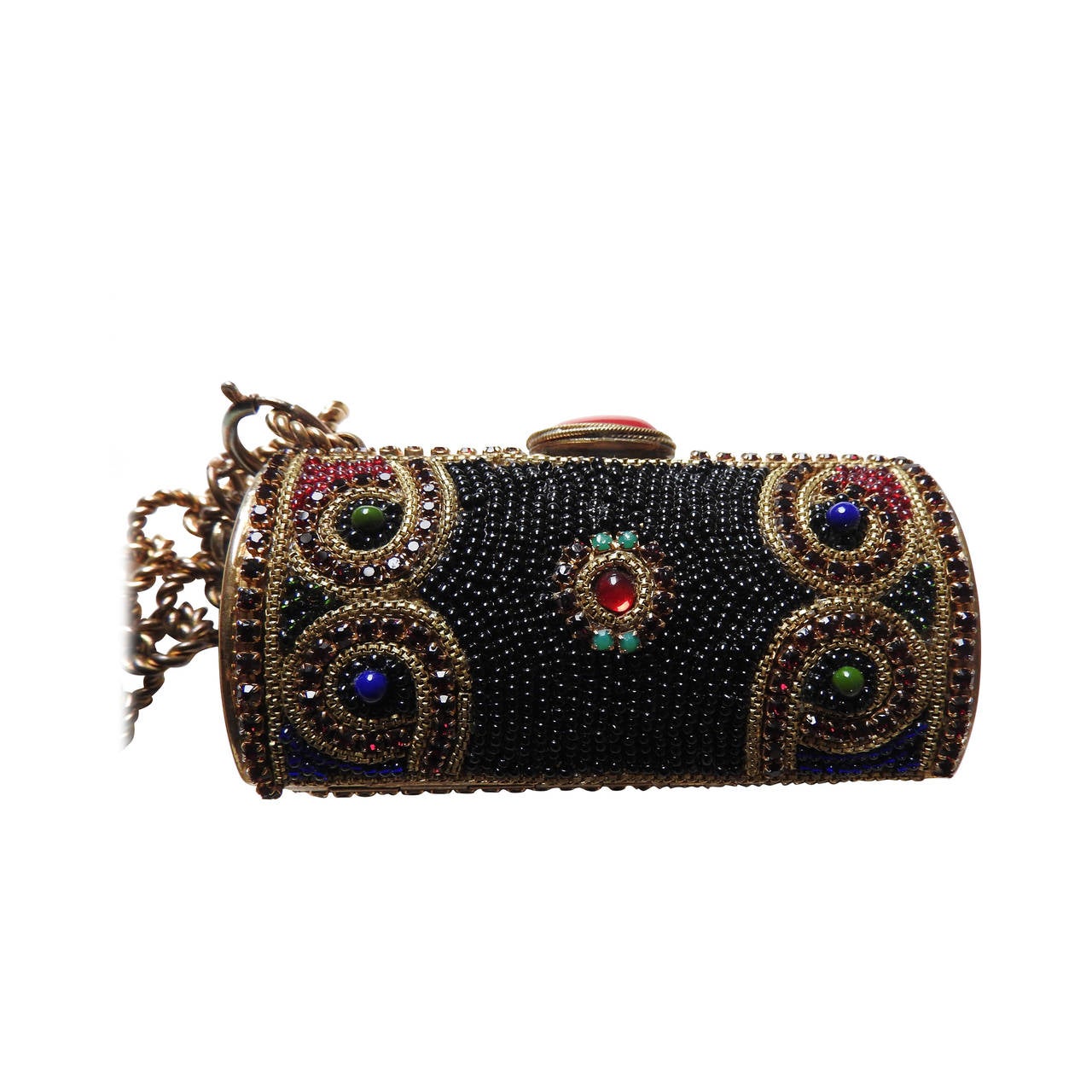 Chanel Vintage 80's Museum Quality Jewelled Metal Purse Clutch Necklace ...