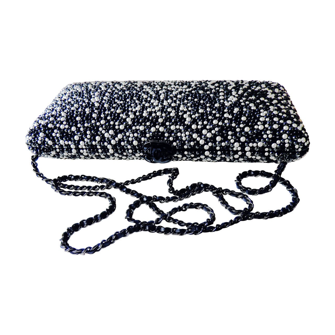 New Chanel 2014 Bijoux Jewelled Minaudière Pearl Clutch Bag For Sale