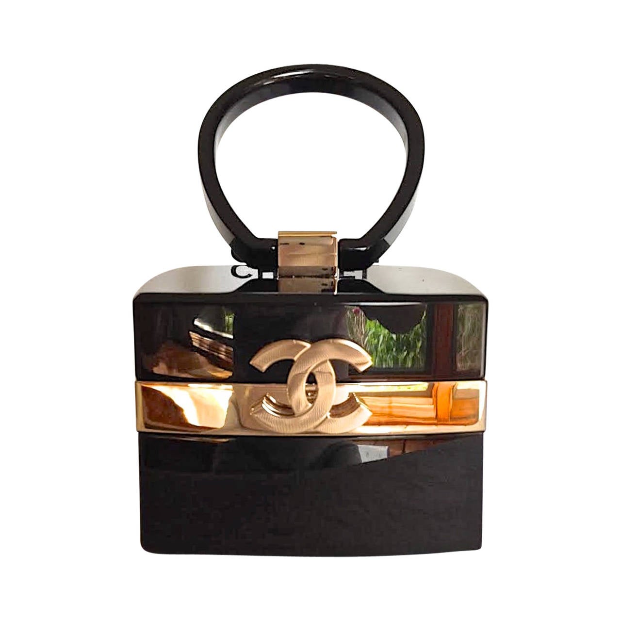 Chanel Rare  ✿*ﾟ 04' Ruway Lucite Plexiglas Mini Clutch Box handbag bag case