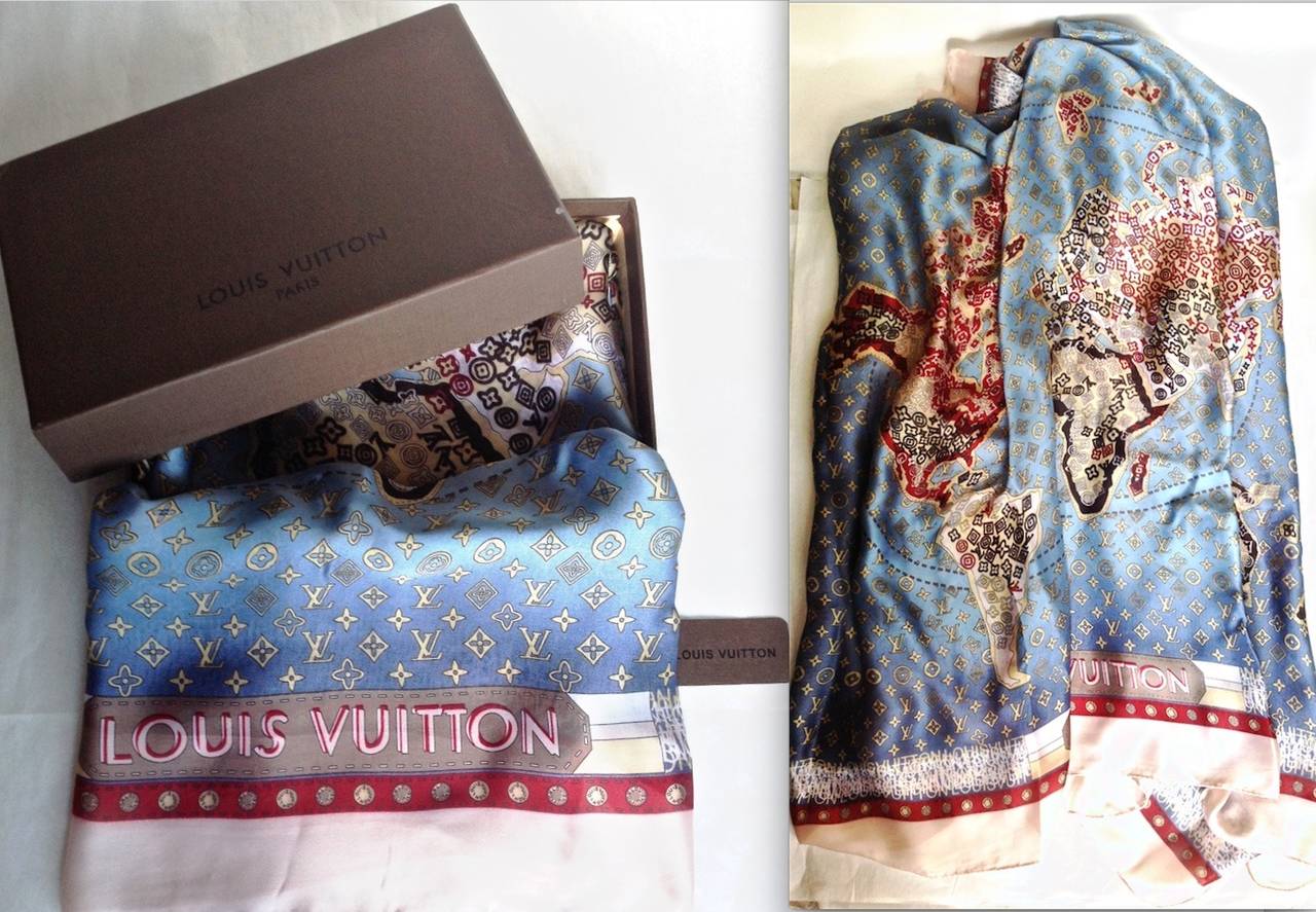 louis vuitton world map scarf