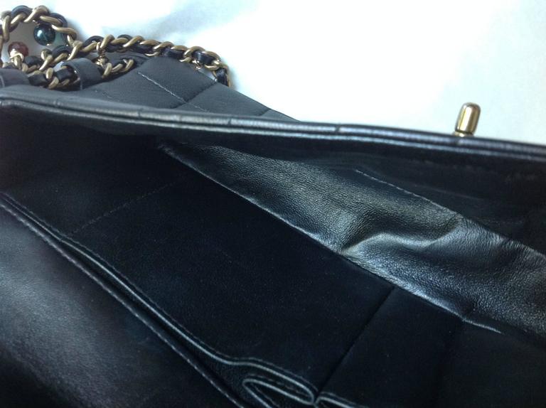 Vintage *ﾟCHANEL BLACK Chain Gripoix Glass Pearl Lambskin Clutch Bag ...