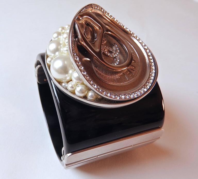 NEW Chanel ✿*ﾟSUPERMARKET GROCERY Caviar / Soda Can Glass Pearl Bangle Bracelet 7
